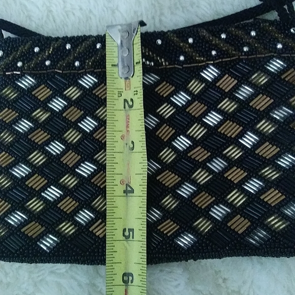 BLACK BEADED EVENING BAG * NWOT - Picture 7 of 8